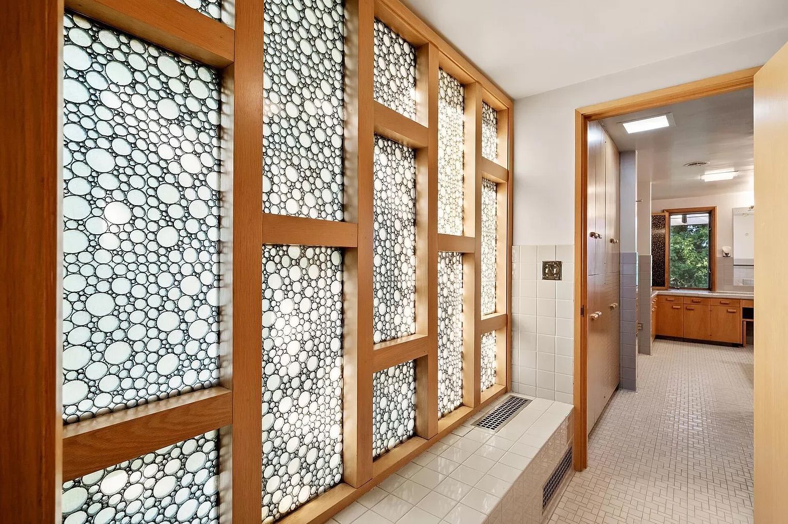 A mid century modern decorated room.