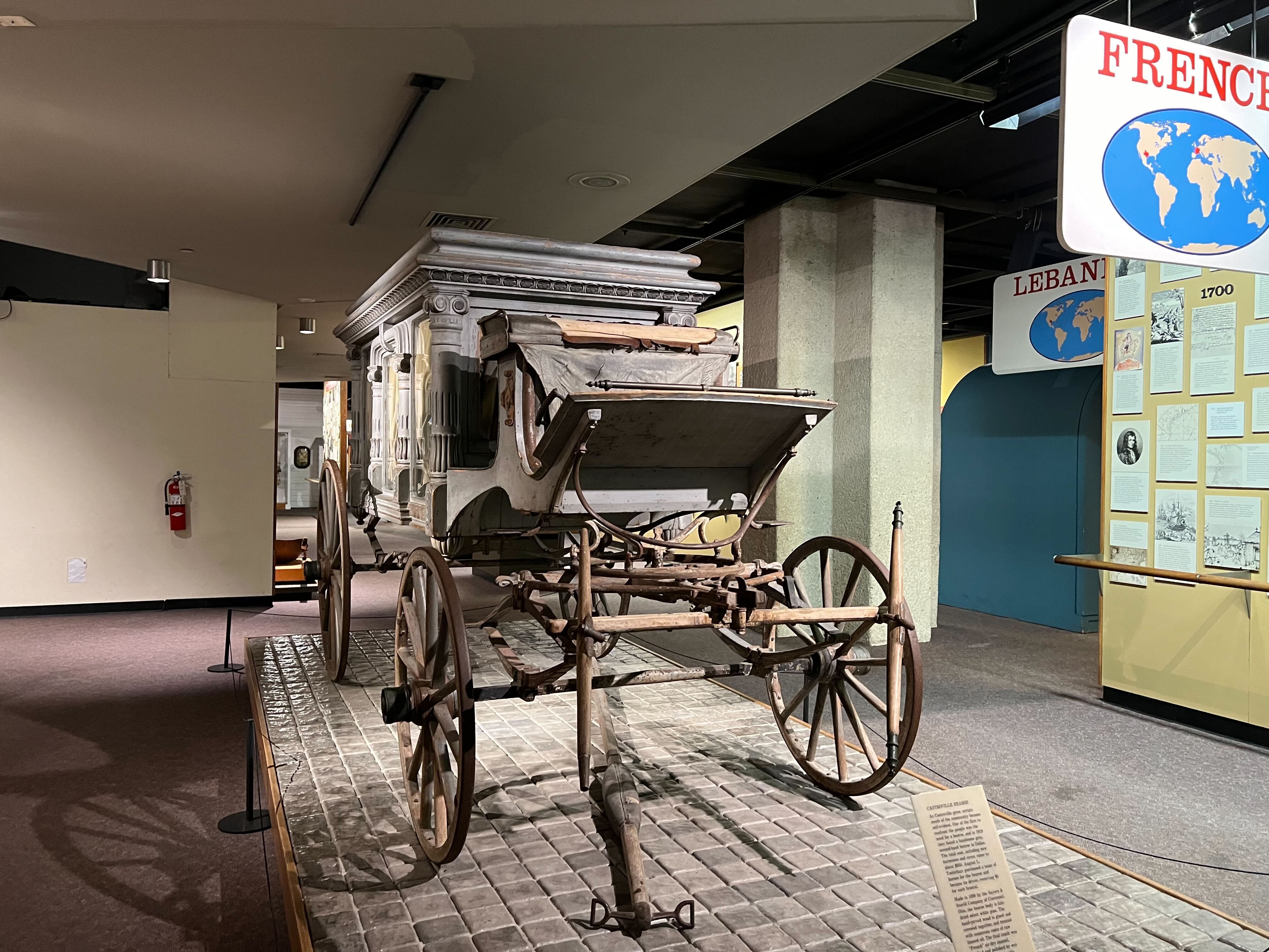 The ancient Castroville hearse buggy that looks very haunted.