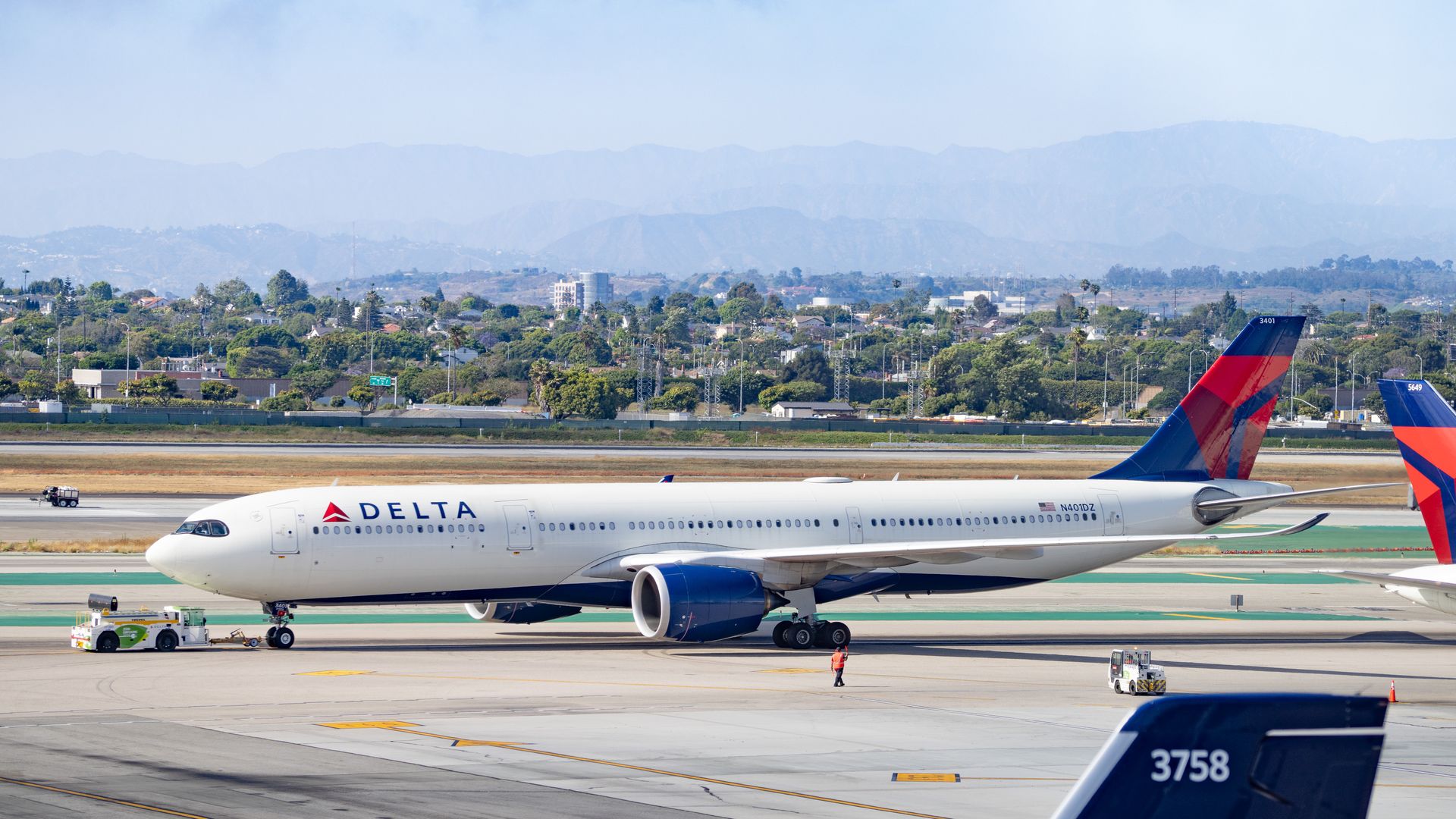 A Delta Airlines Airbus A330-941 arrives at Los Angeles International Airport at the start of the 4th of July weekend on July 03, 2024 in Los Angeles, California.