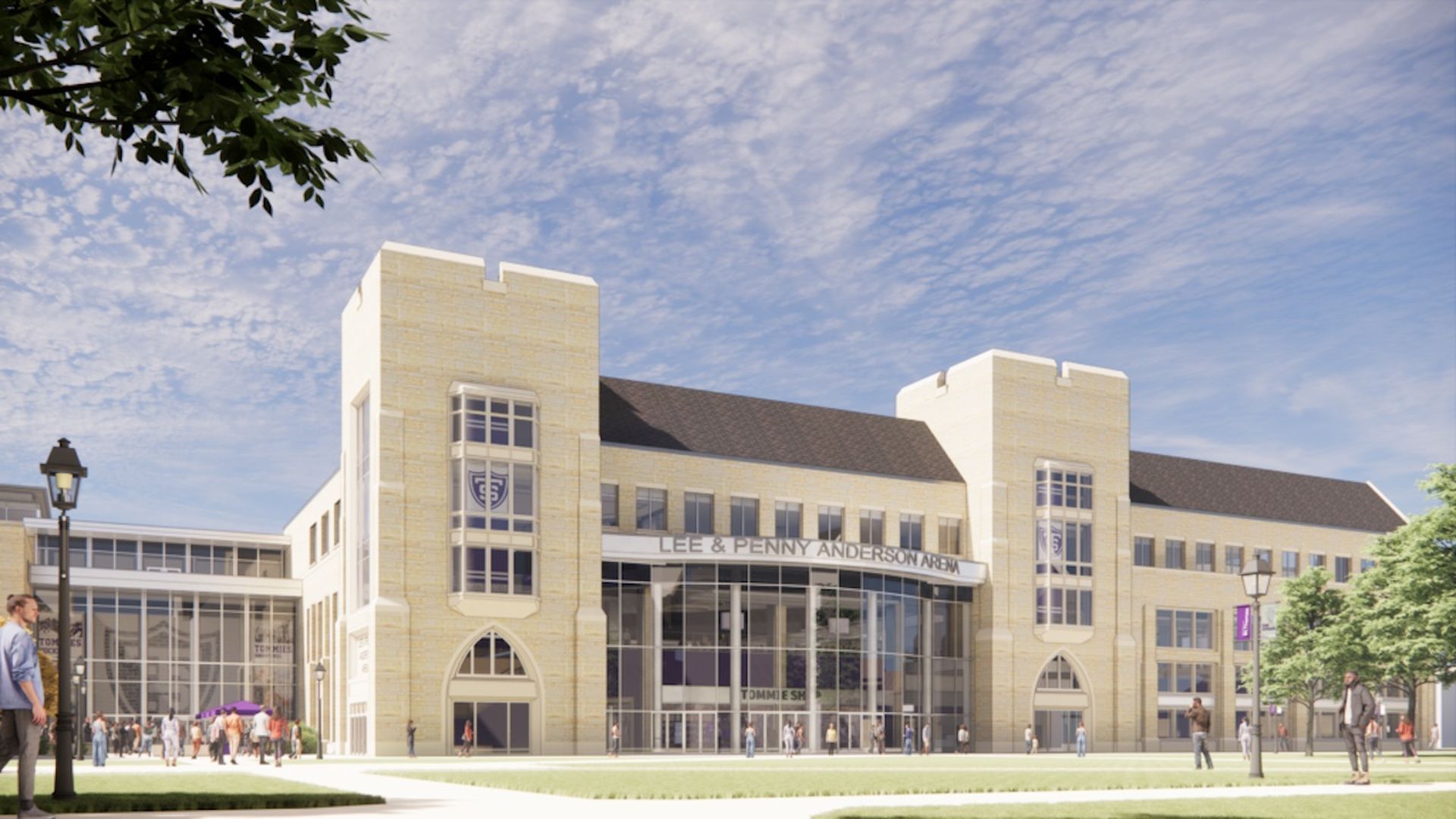 A rendering of an arena