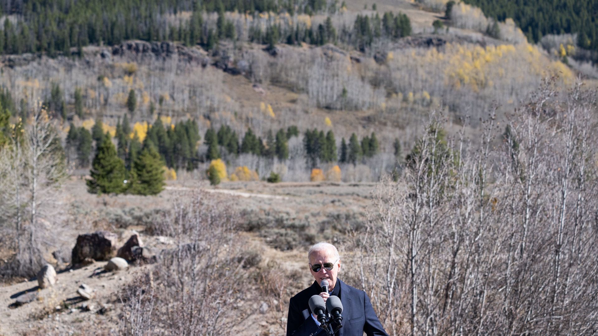 President Biden designates Camp Hale as a national monument on Oct. 12. Photo: Saul Loeb/AFP via Getty Images