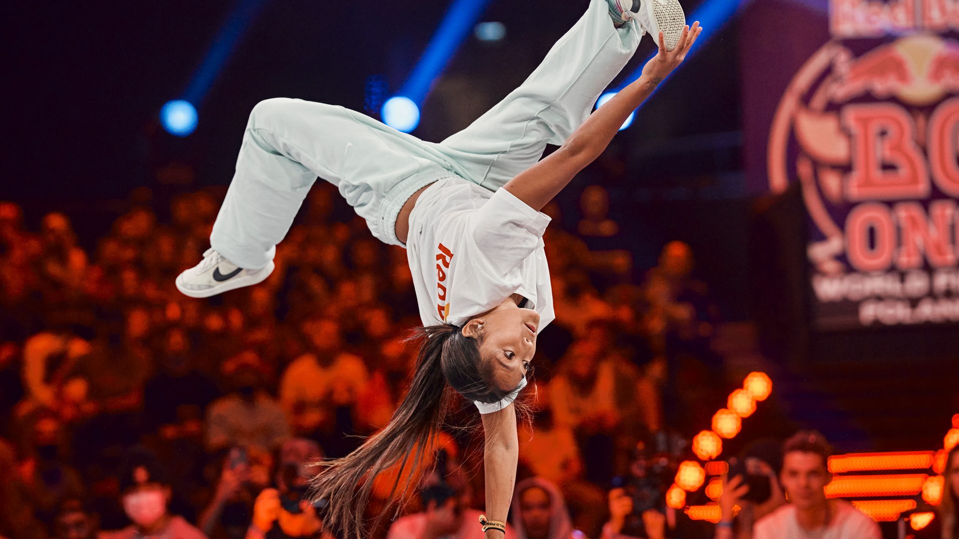 Logistx performs during Red Bull BC One World Final in Gdansk, Poland on November 6, 2021.