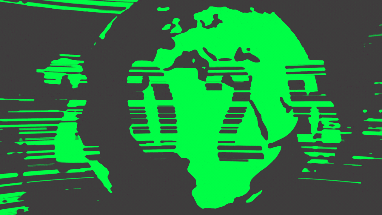 Animated illustration of a globe spinning backward over speed lines. More speed lines above it are forming the year 2025, the individual numbers of which rotate to reveal upward arrow shapes.