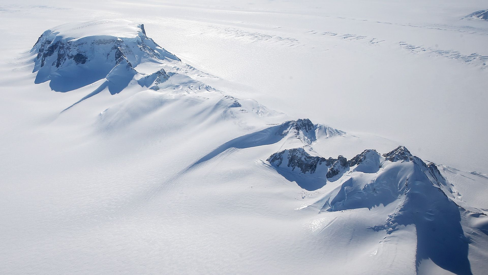 West Antarctic Ice sheet as viewed from a NASA aircraft.