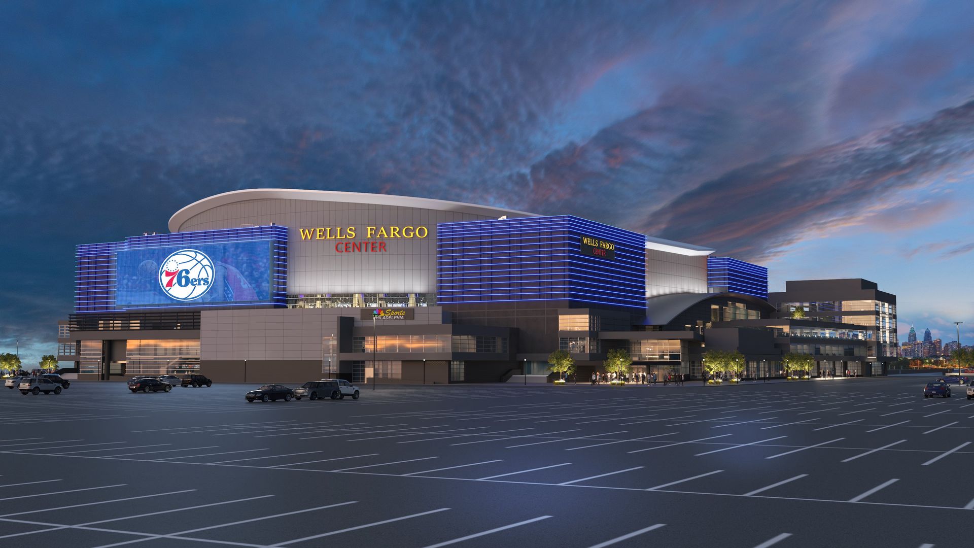 A rendering of upgrades to the Wells Fargo Center