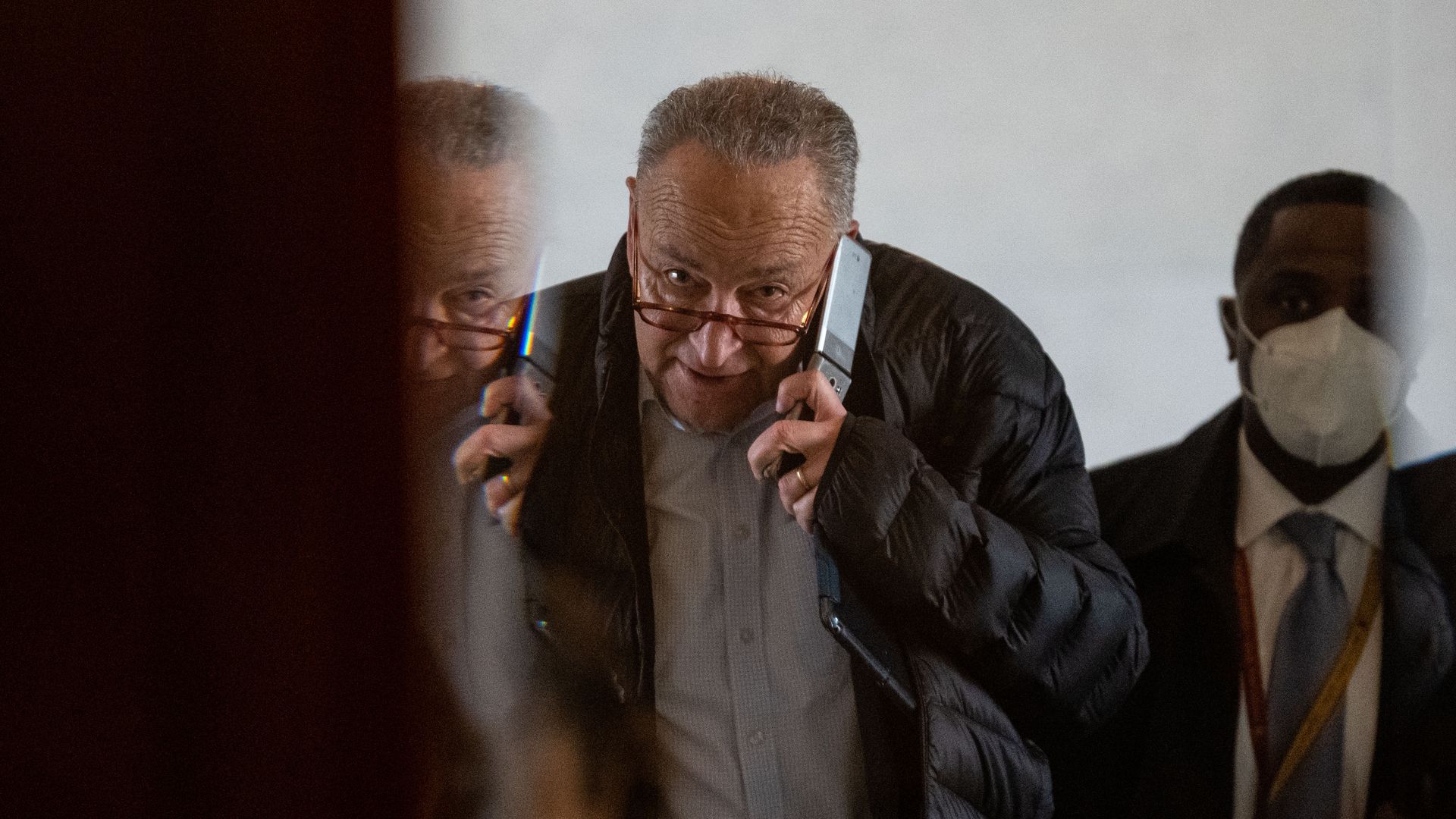 Senate Majority Leader Chuck Schumer arrives on Capitol Hill last Wednesday.