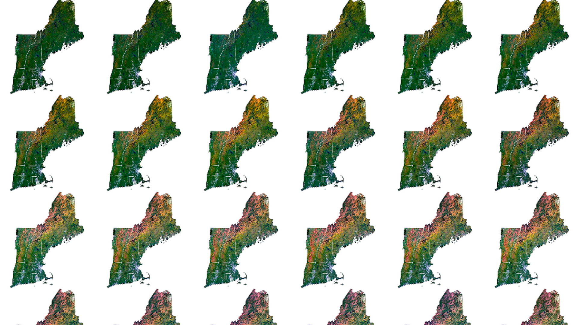 Satellite images of changing fall foliage in northeastern U.S. 