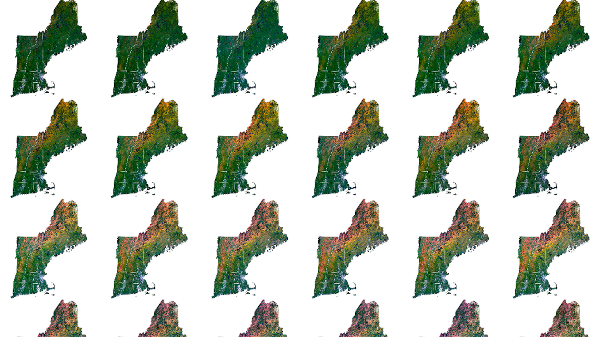Satellite images of changing fall foliage in northeastern U.S.