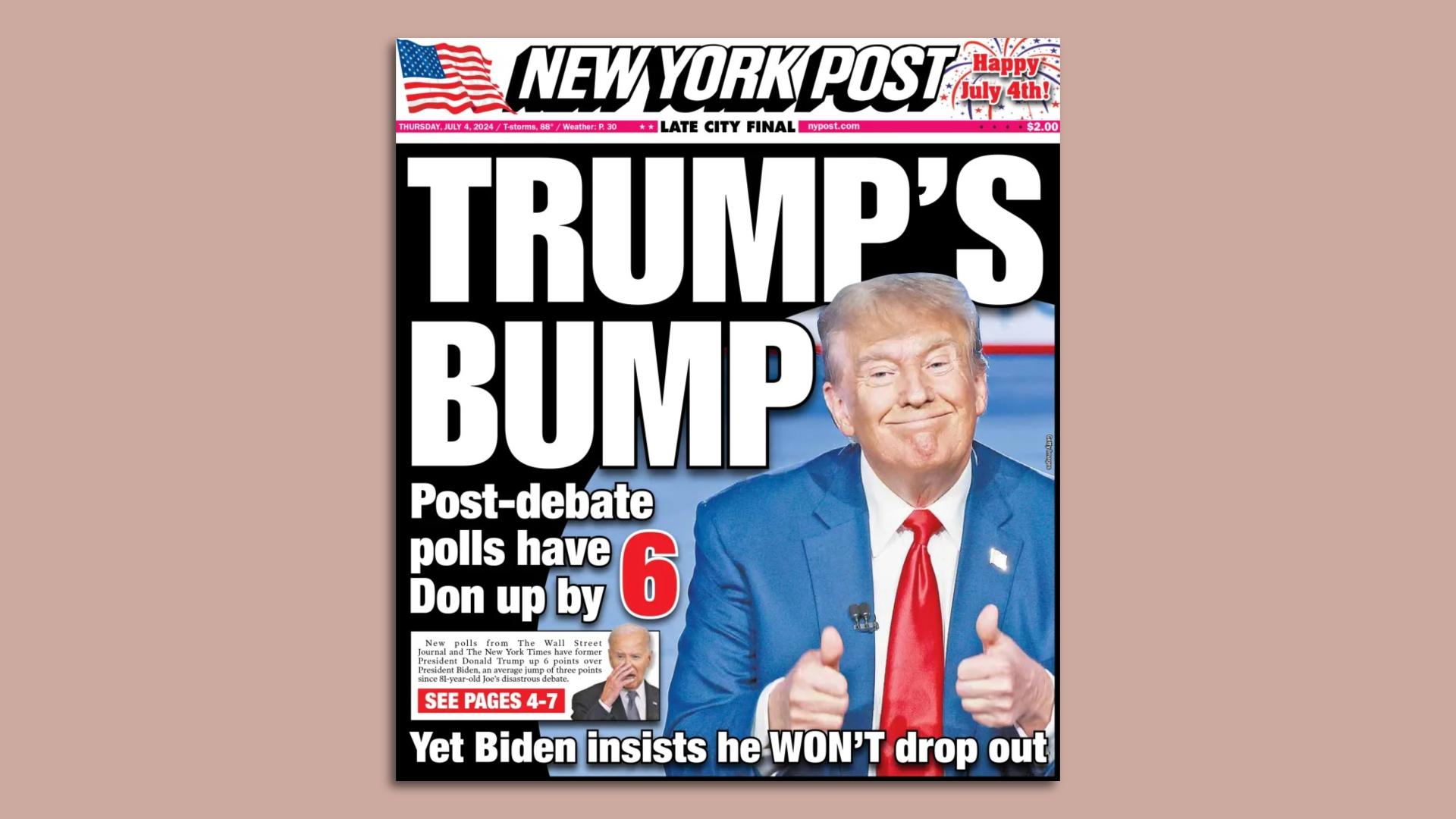 Today's New York Post cover.