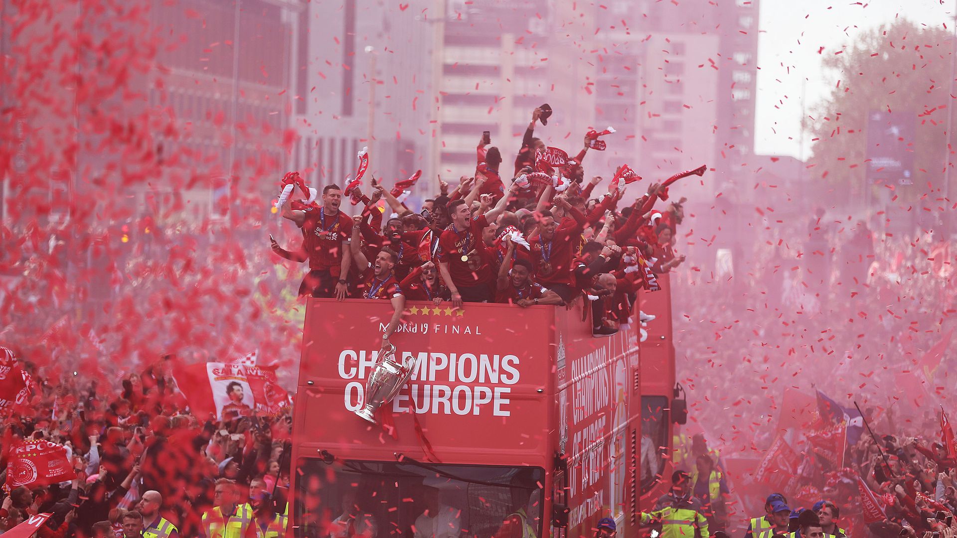 Liverpool celebrating
