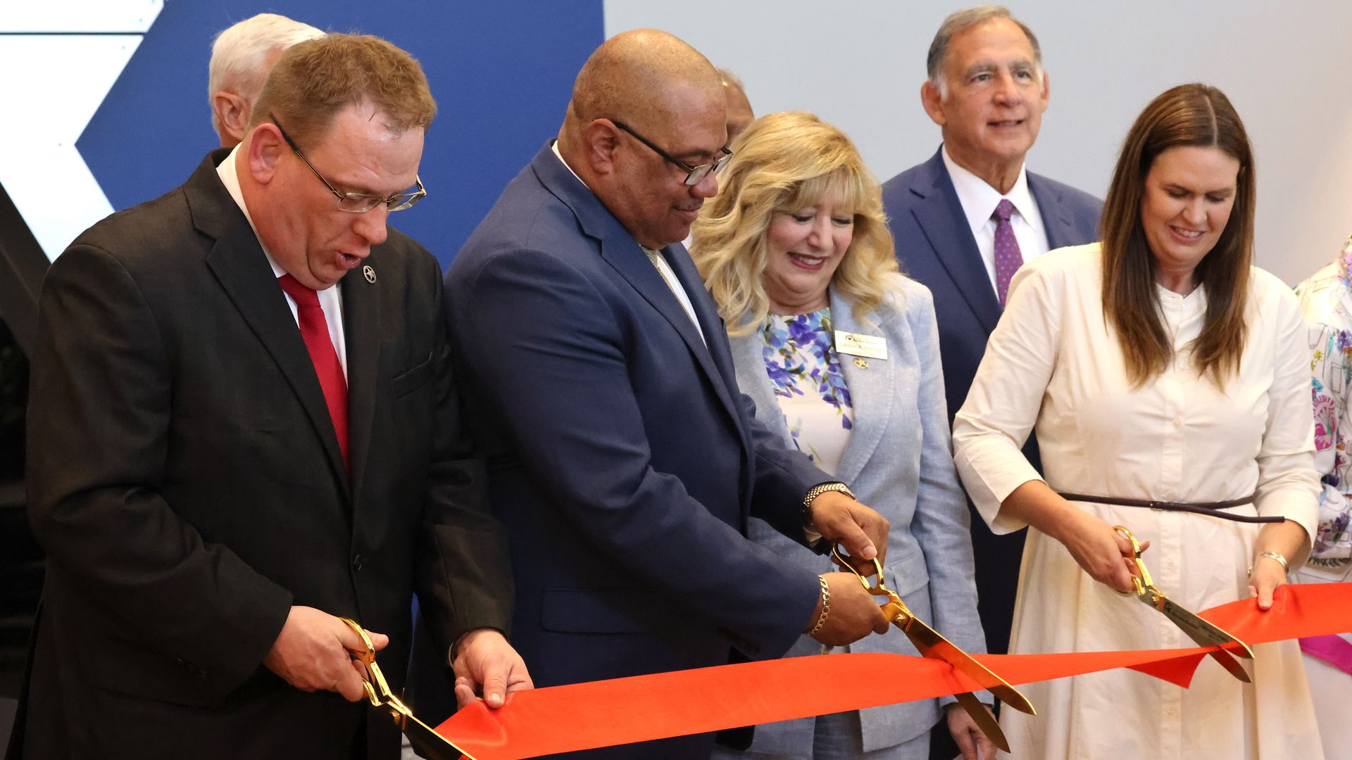 Ben Johnson, CEO of the museum; Ronald Davis, director of the U.S. Marshal Service; Luarice Hachem, chair of the museum foundation; and Gov. Sarah Huckabee Sanders on Thursday. 