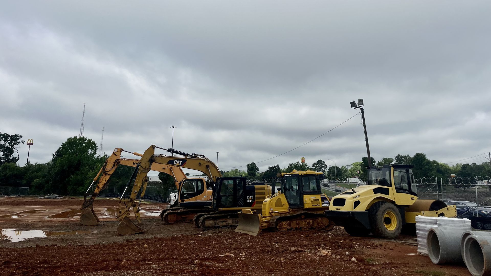 Construction site with construction equipment