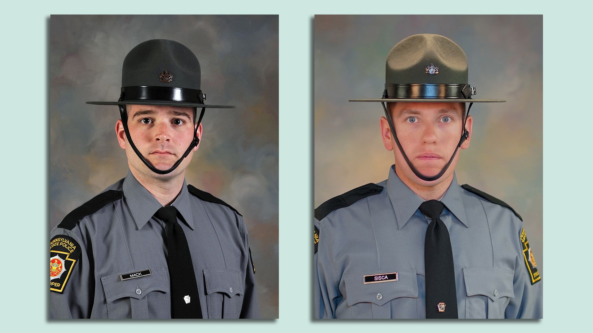 From left to right, state Troopers Martin Mack III and Branden Sisca. Photo courtesy of the Pennsylvania State Police