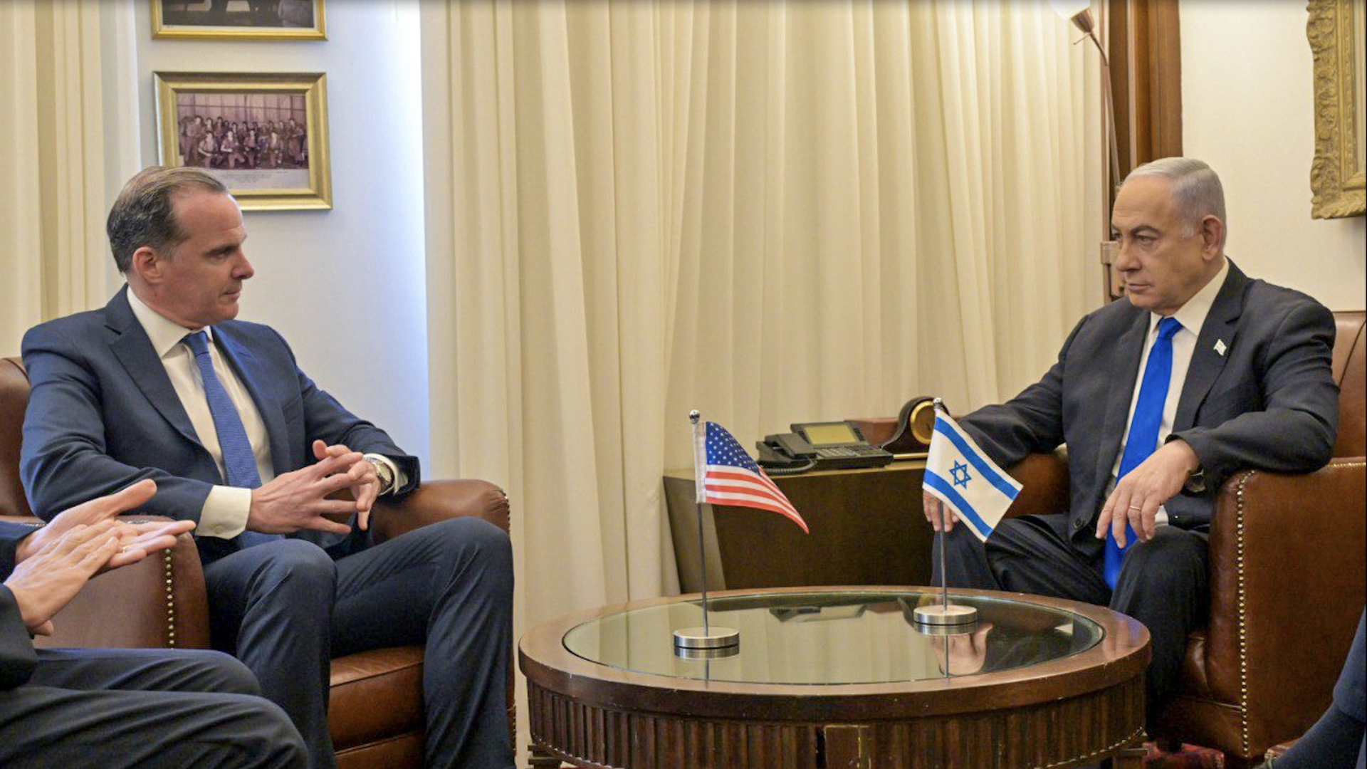 McGurk, Netanyahu frowning