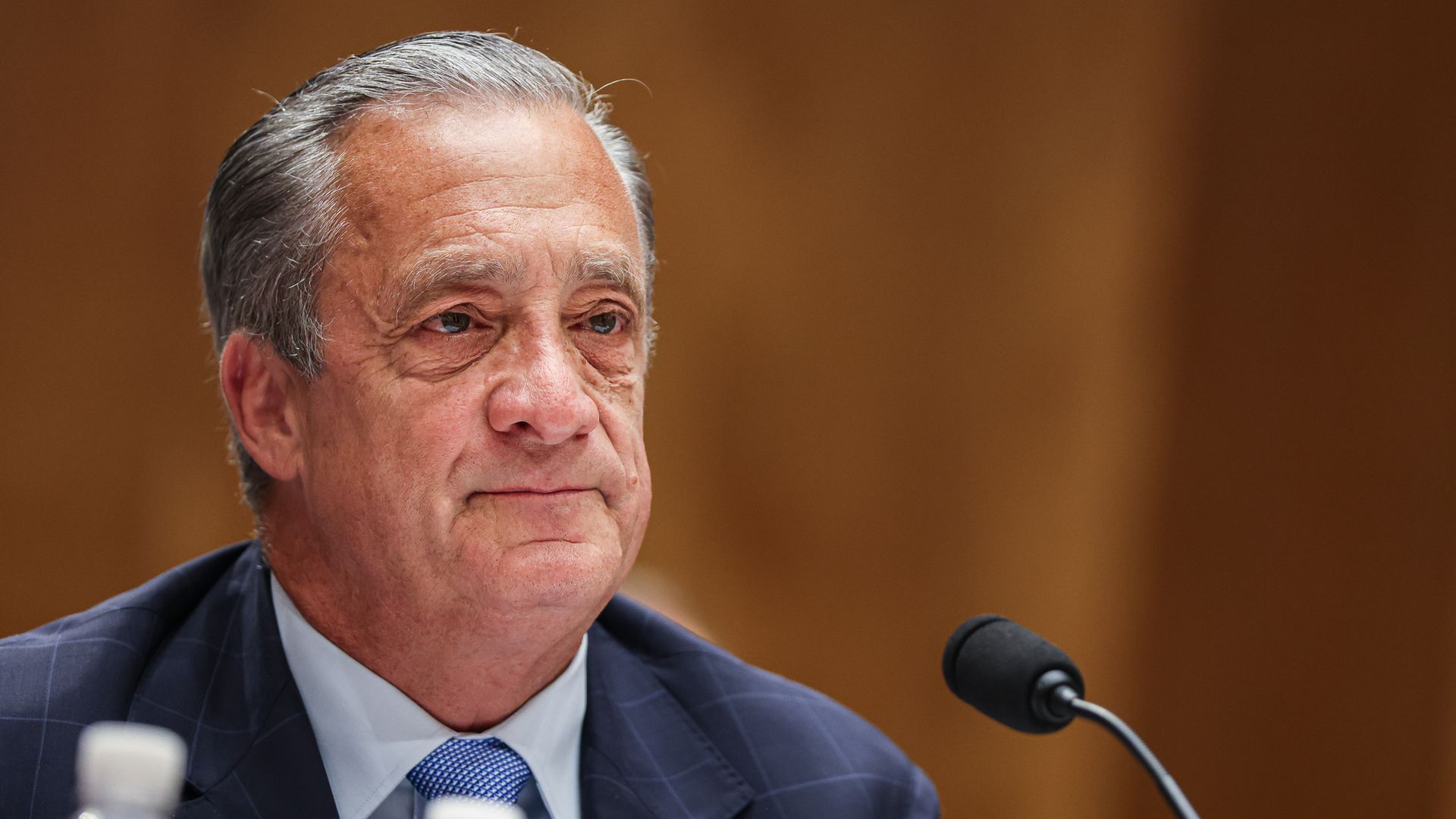 David Steiner, postmaster general of the United States Postal Service, during a Senate Homeland Security and Governmental Affairs Committee hearing in Washington, DC