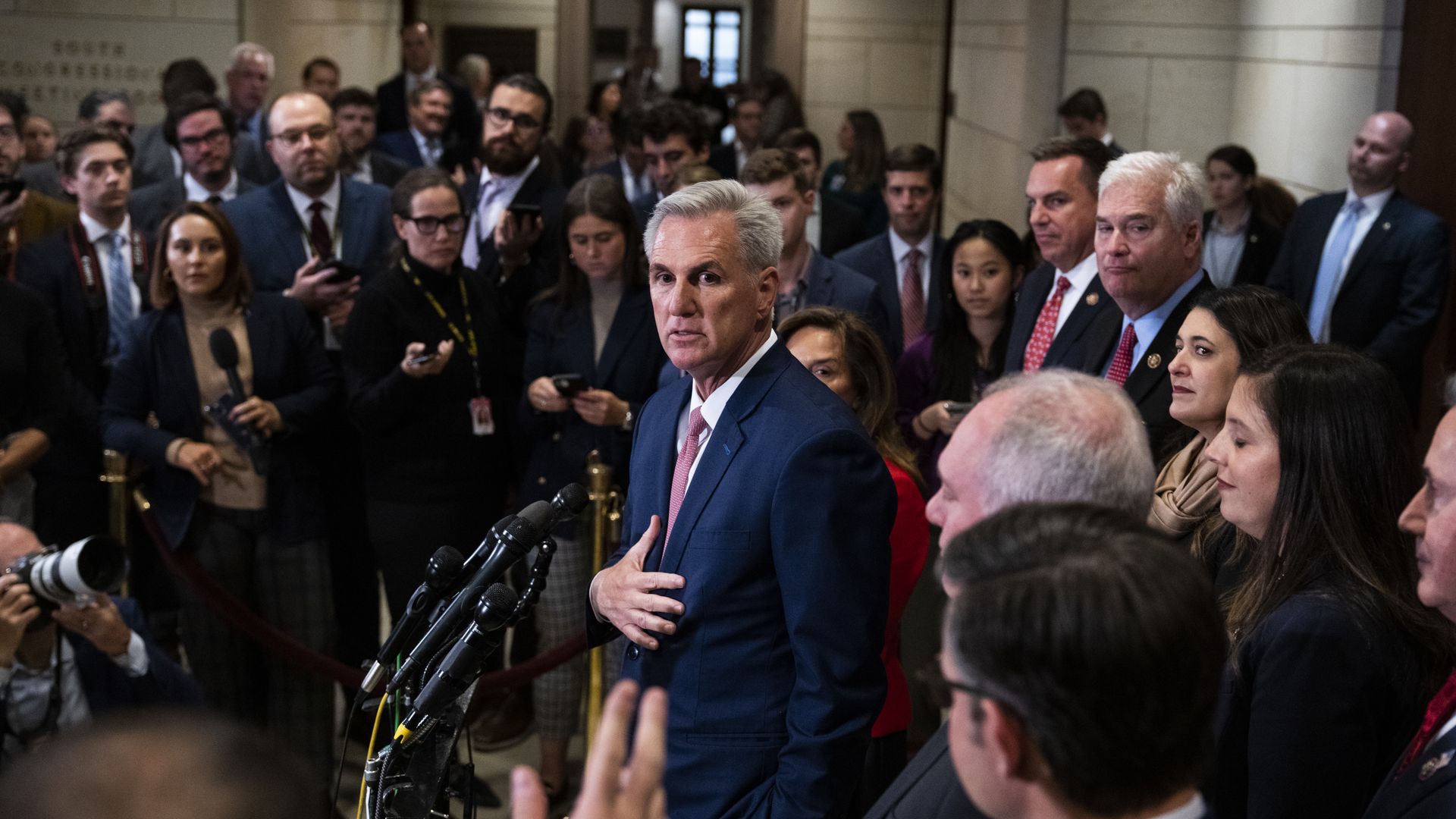Kevin McCarthy holds a press conference at the Capitol