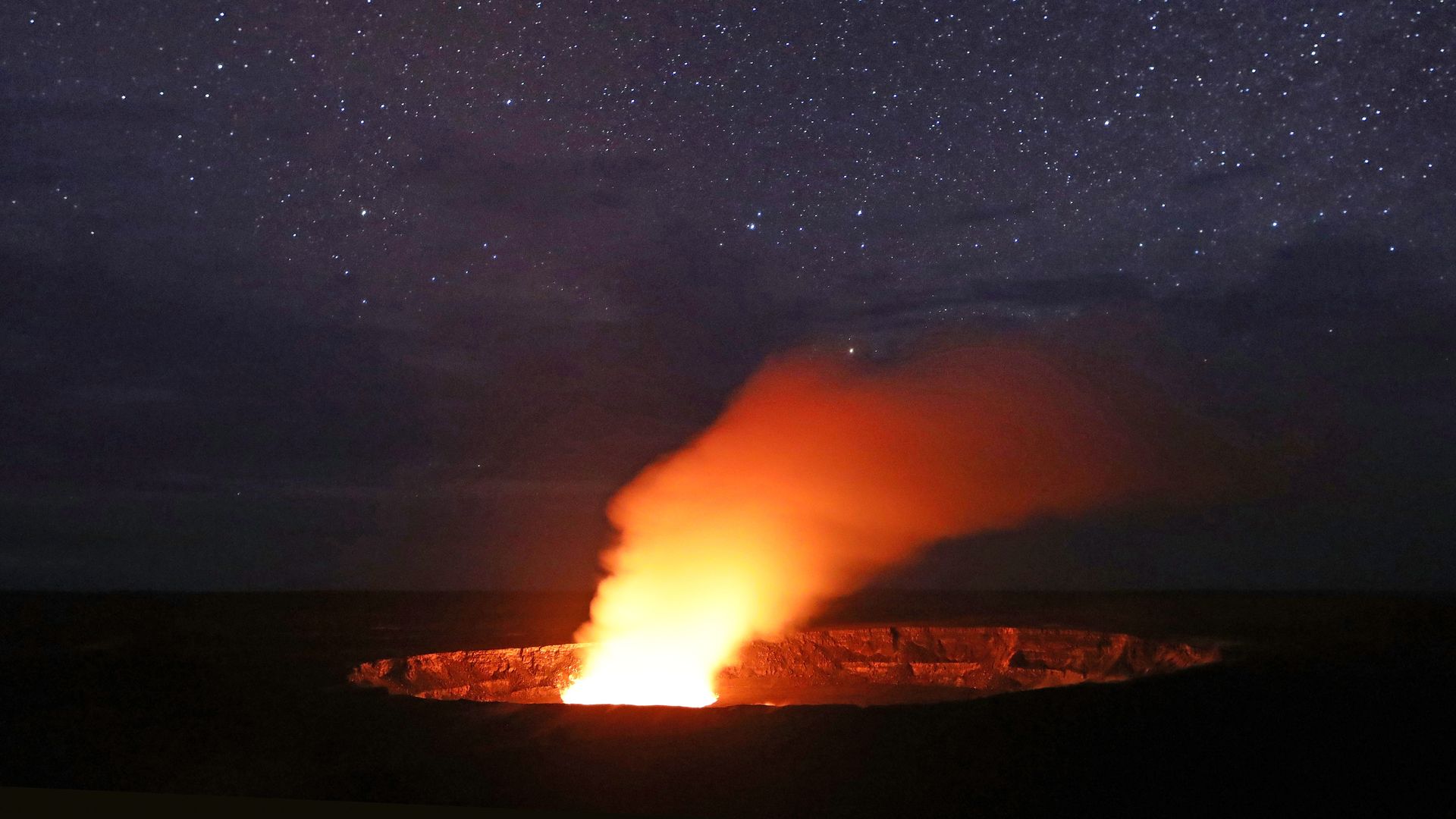 Kilauea causing a plume to rise