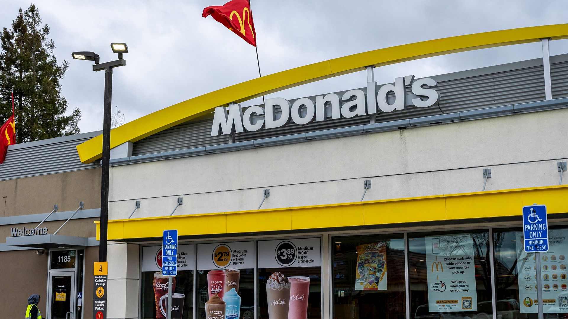 Exterior of a McDonald's restaurant 