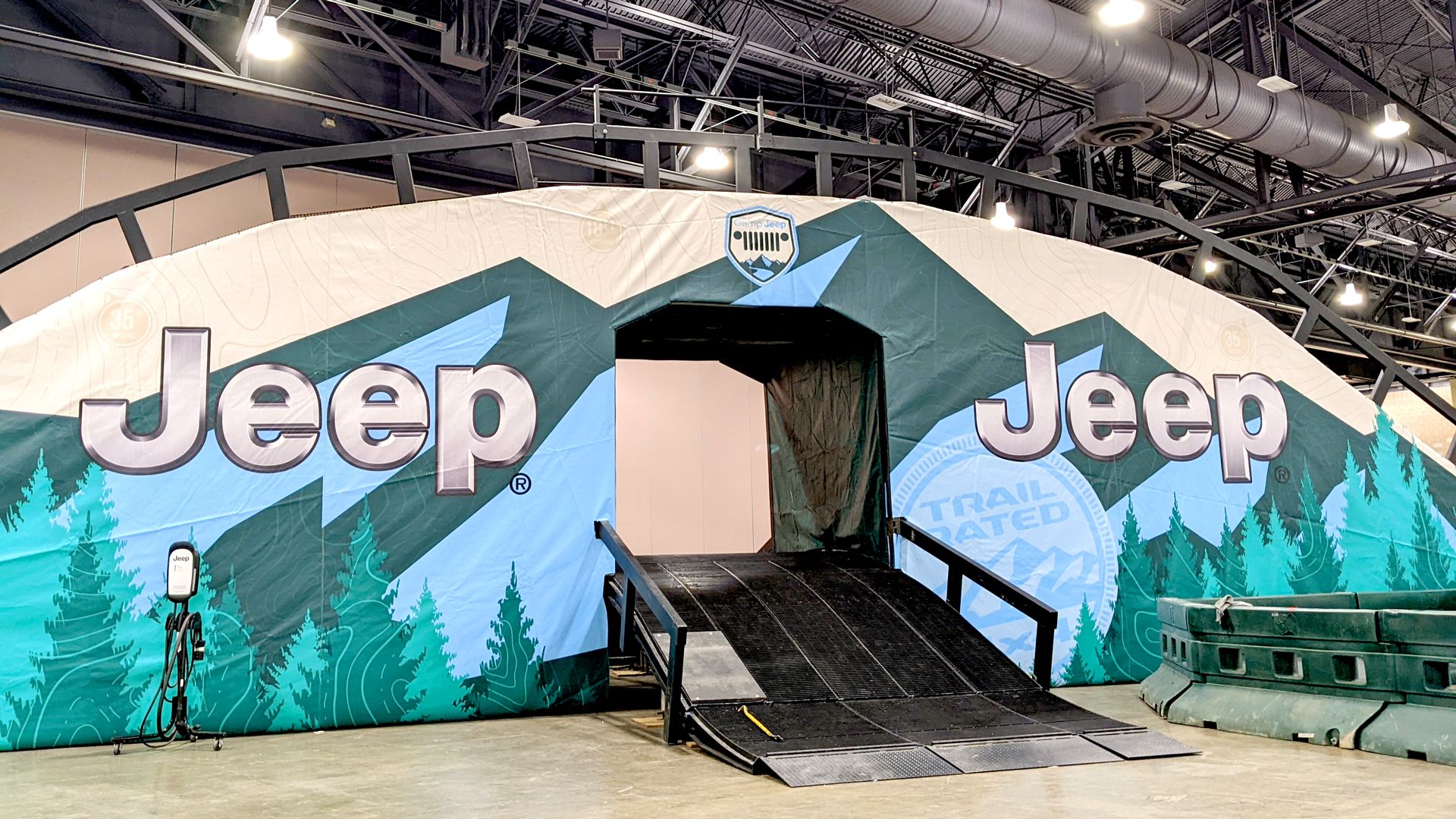 Jeep's indoor "off-road" track at the Philadelphia Auto Show.  