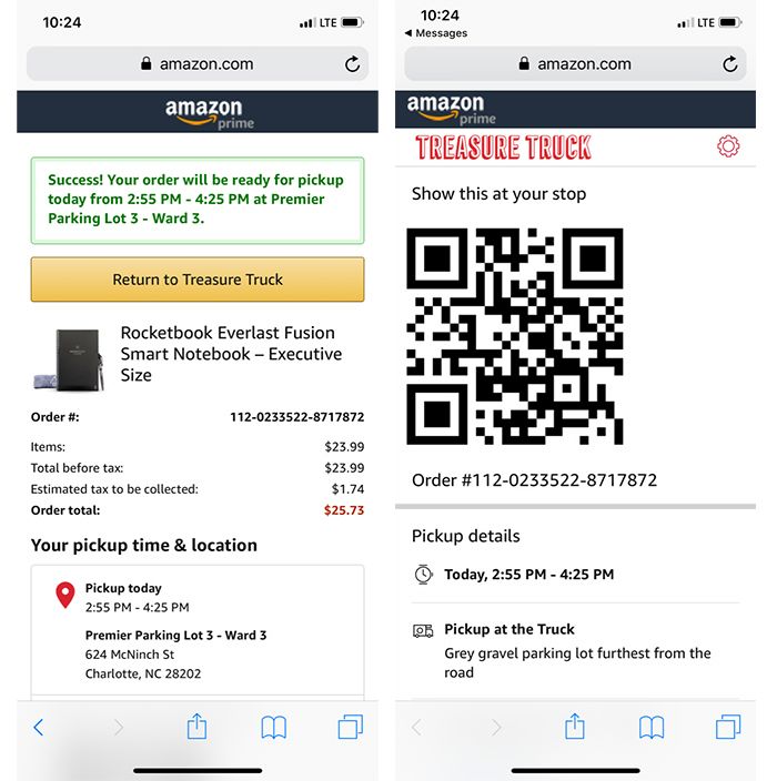 qr code amazon treasure truck charlotte