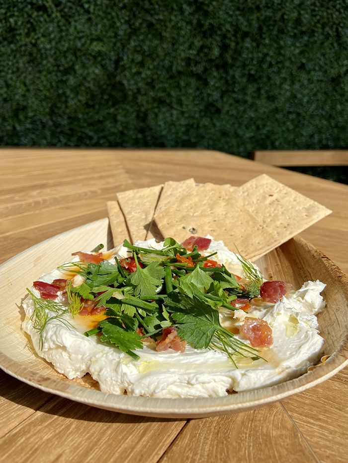 Whipped goat cheese ($11). Photo: Ashley Mahoney/Axios