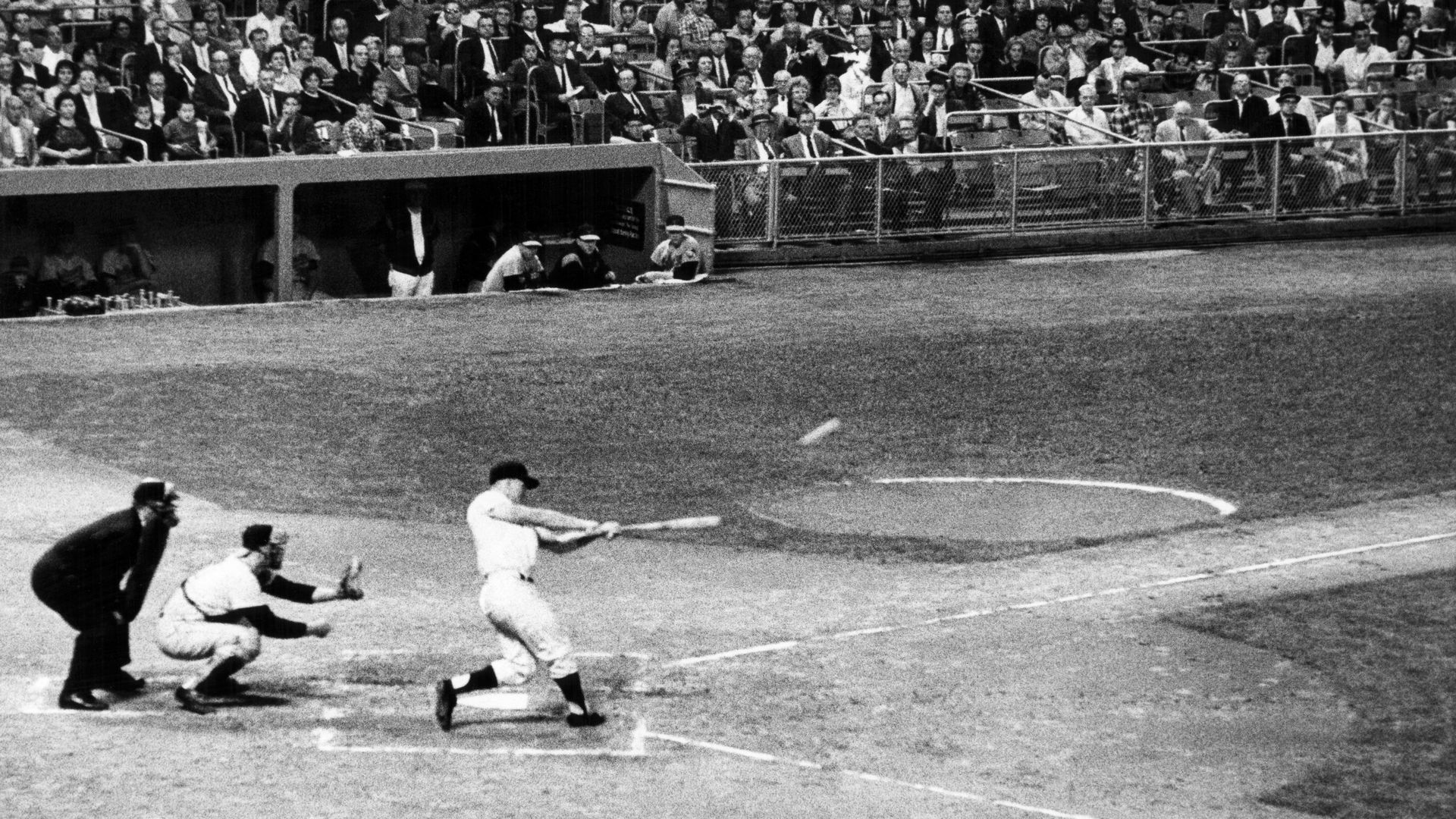 Roger Maris hitting his 60th HR