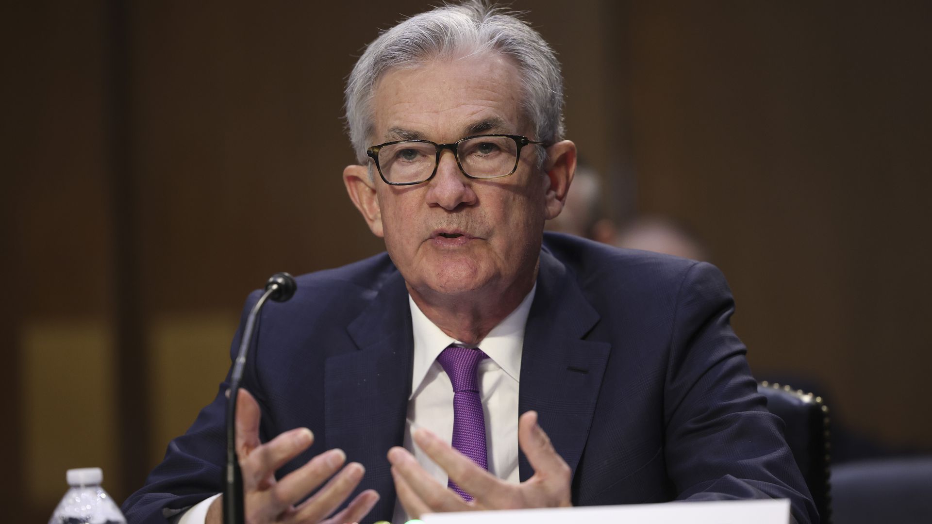 Federal Reserve Chairman Jerome Powell speaking before Congress.