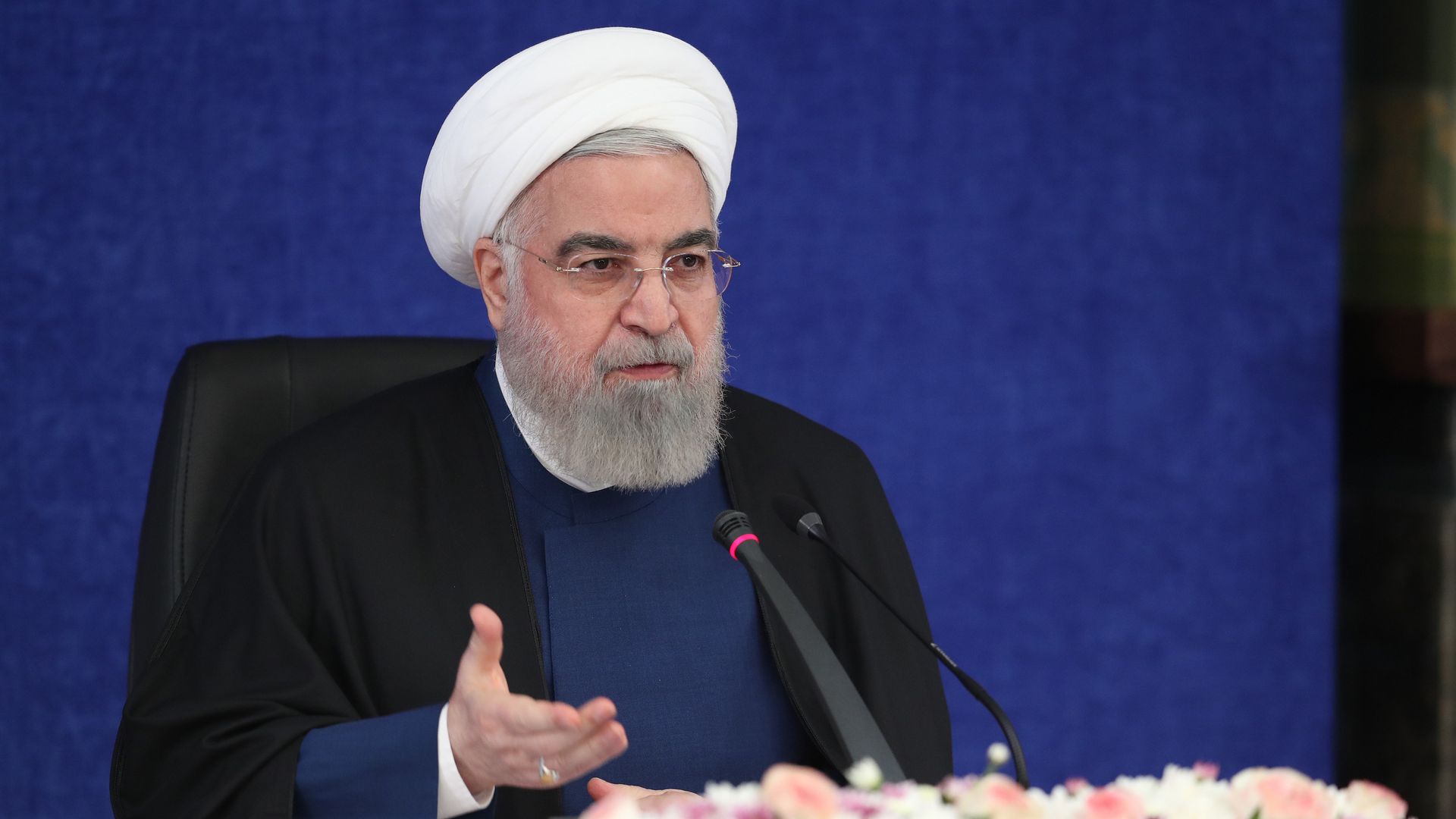 Iran President Hassan Rouhani speaking in Tehran on April 15.