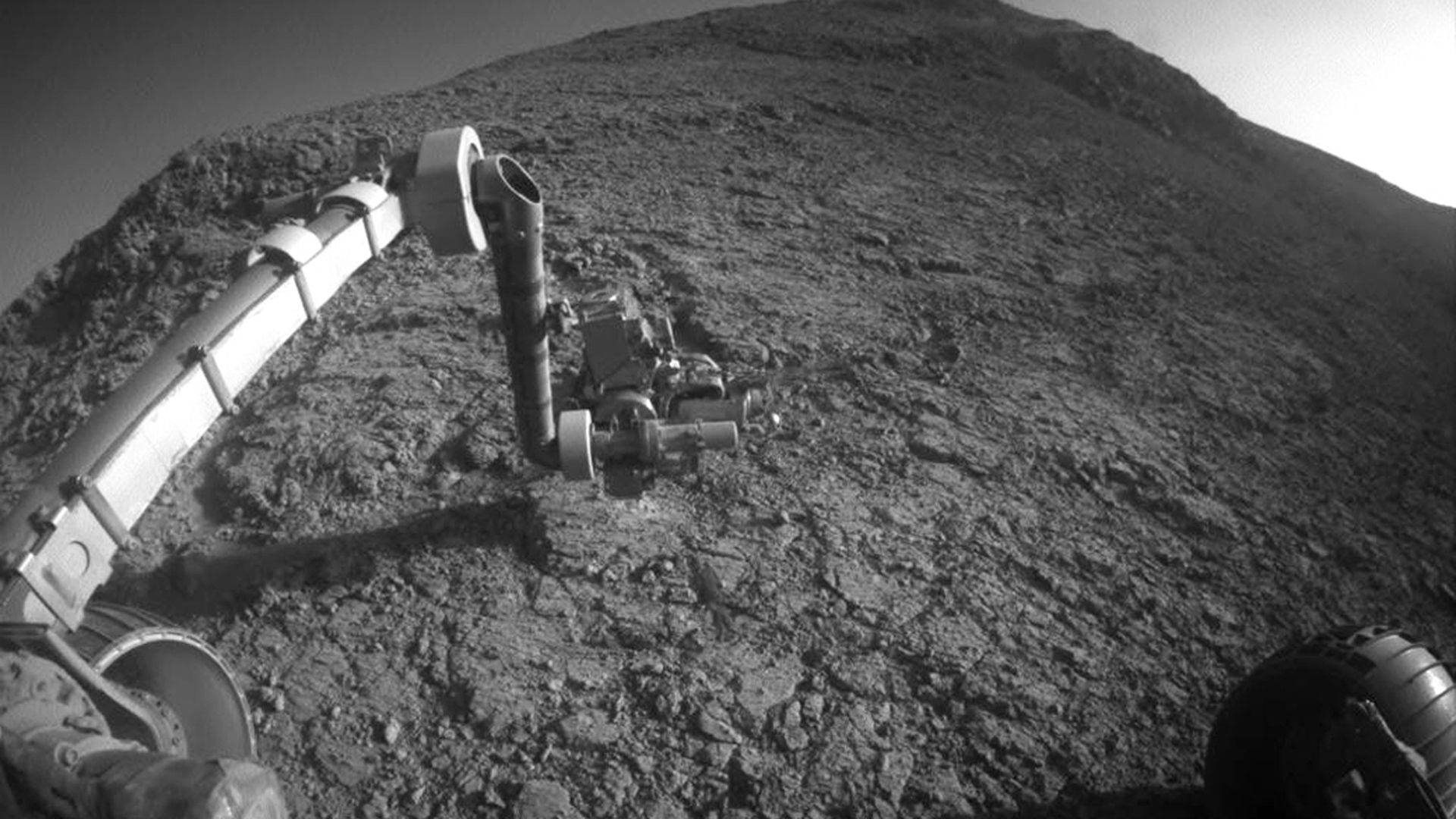 Mars Rover Opportunity at Rock Abrasion Target 'Potts'