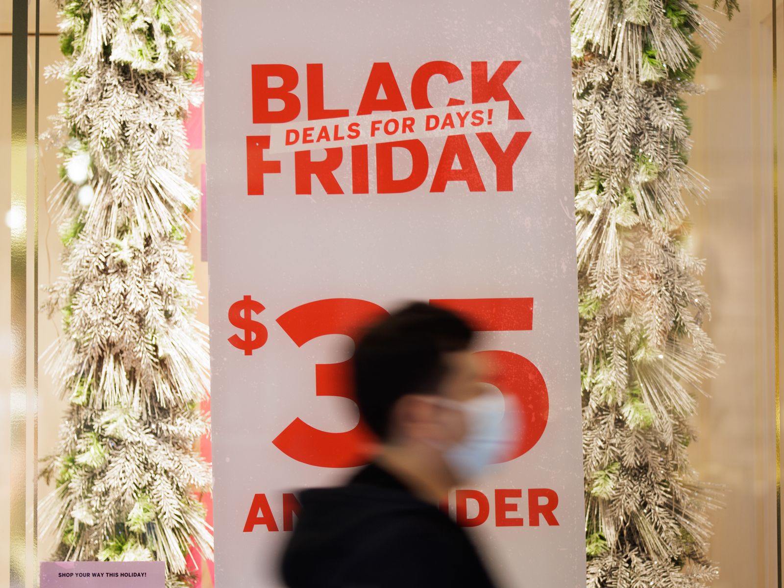 Black Friday promotions are seen at a Target store in Clifton, New Jersey,  on Monday, November …