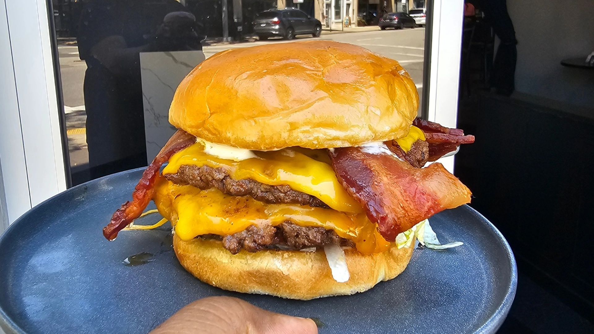 a beautiful looking burger 