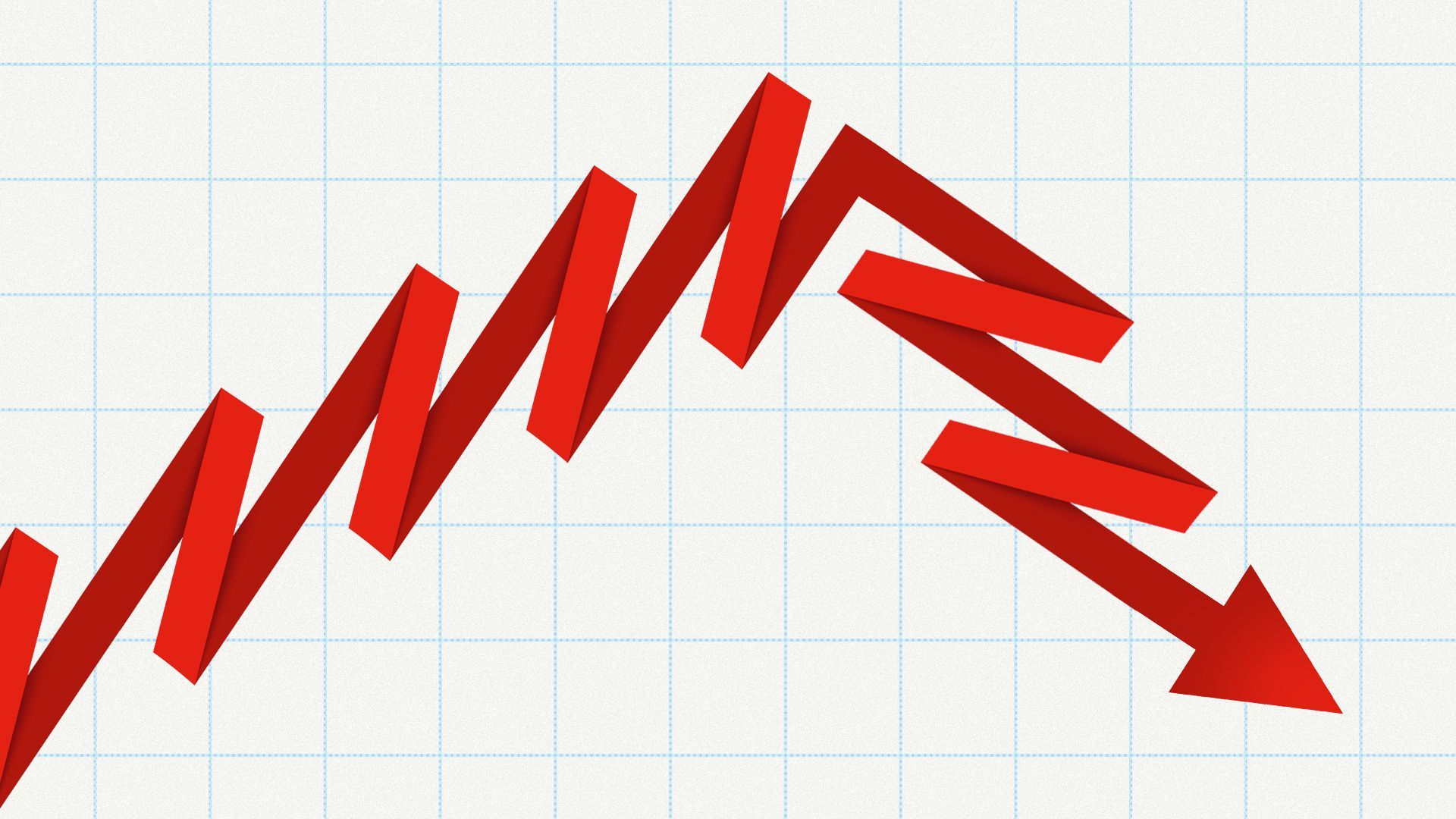 Netflix logo on a declining stock arrow