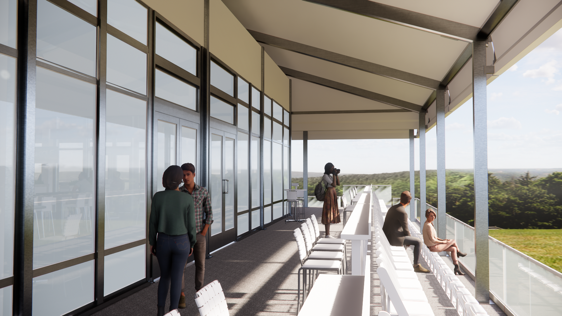 Club PGA viewing deck at Quail Hollow Club, rendering.