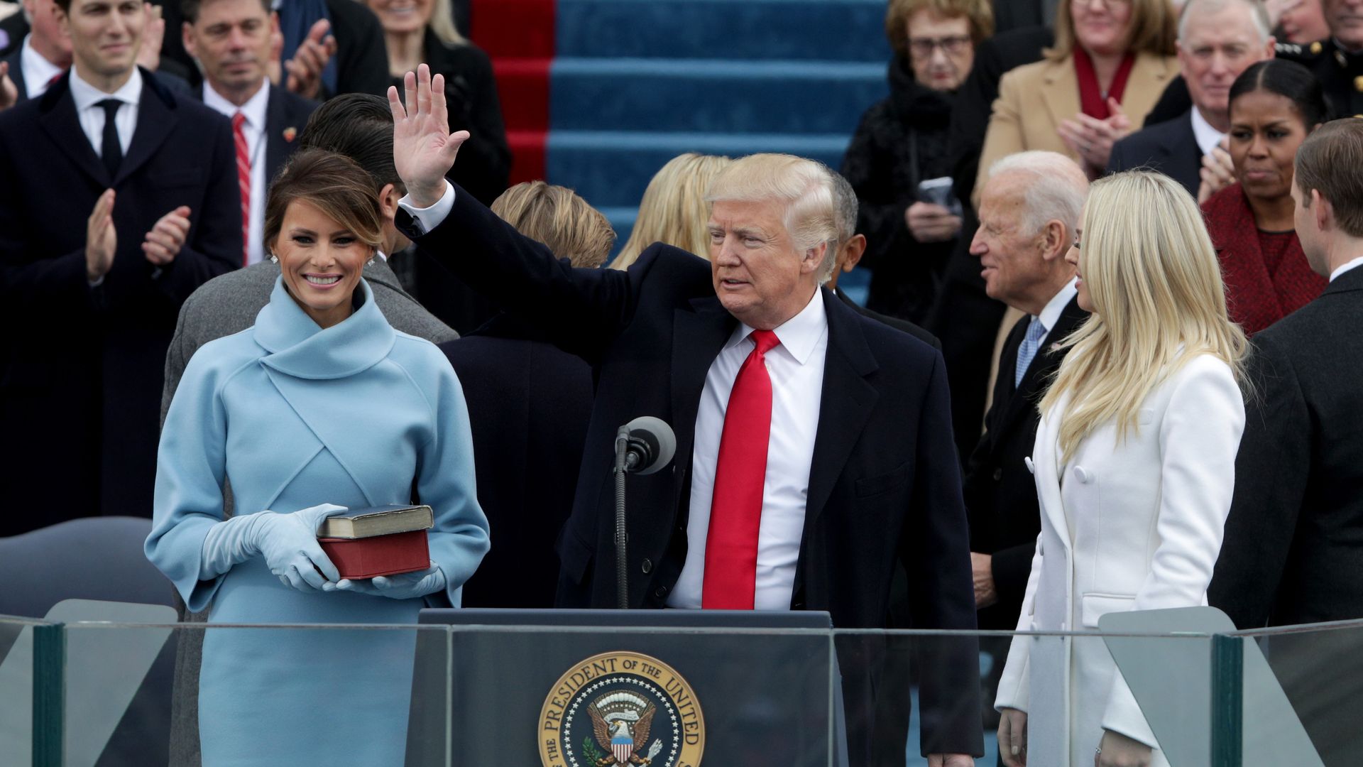 President Donald Trump at his inauguration in January 2017. 