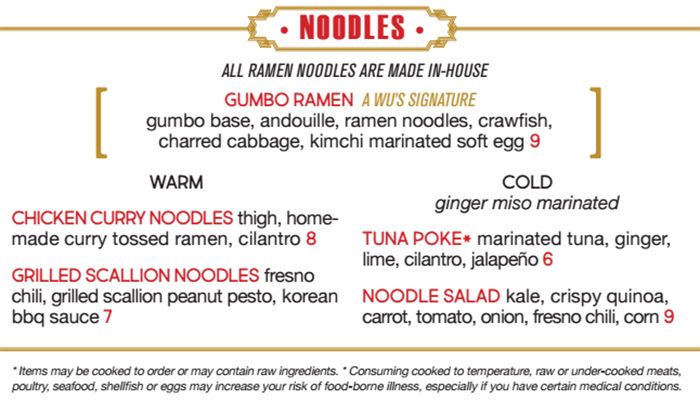 Wu’s has finalized its menu and we ate most of it for you, including ...