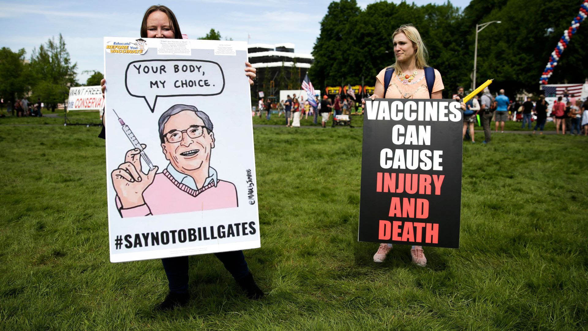 Anti-vaccine protestors