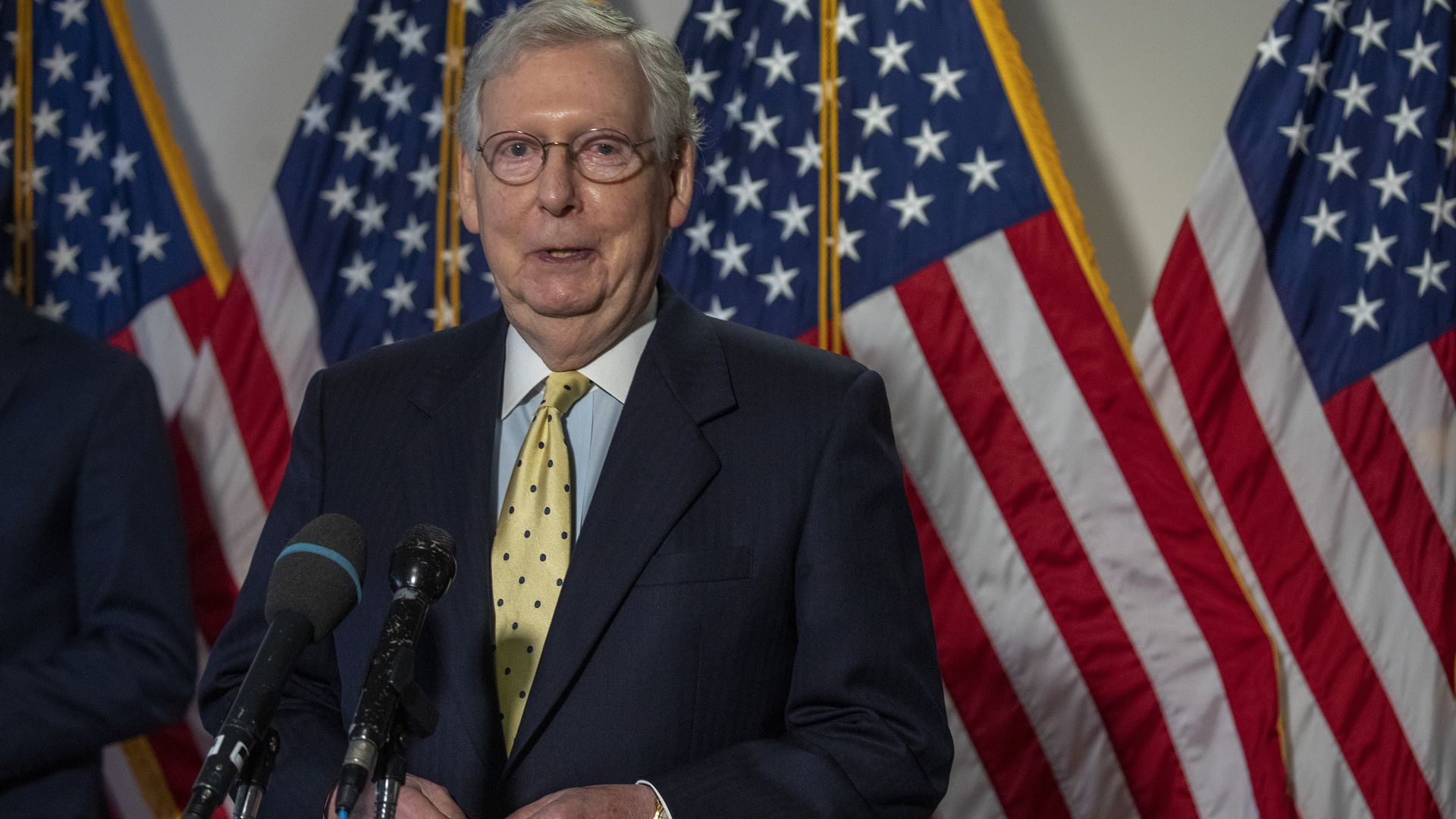 Mitch McConnell at a press conference