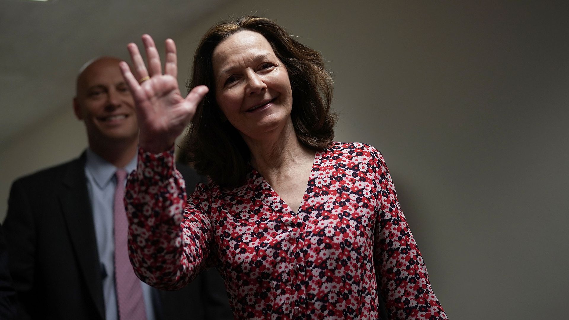 Gina Haspel waving.