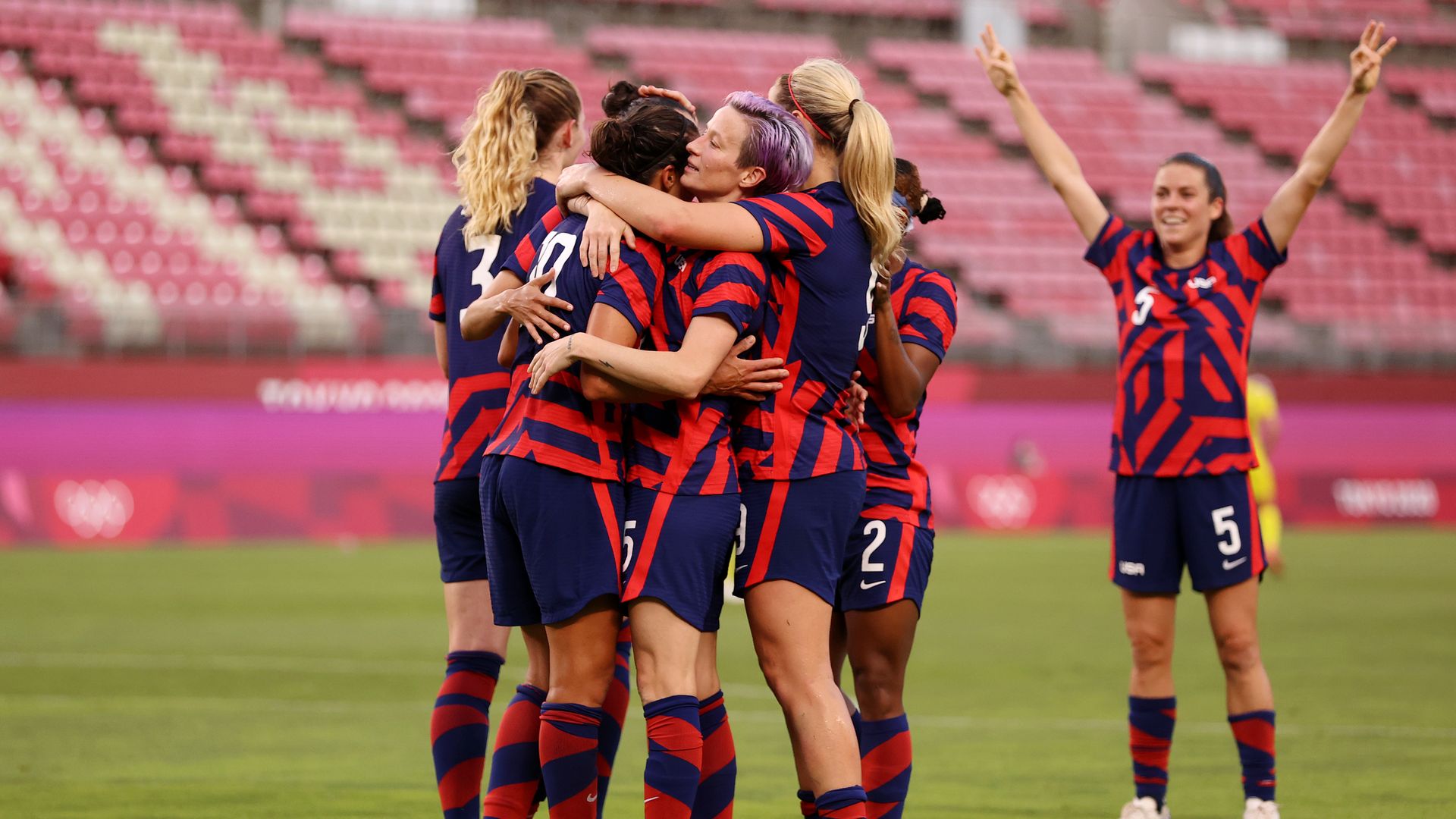 USWNT celebrates