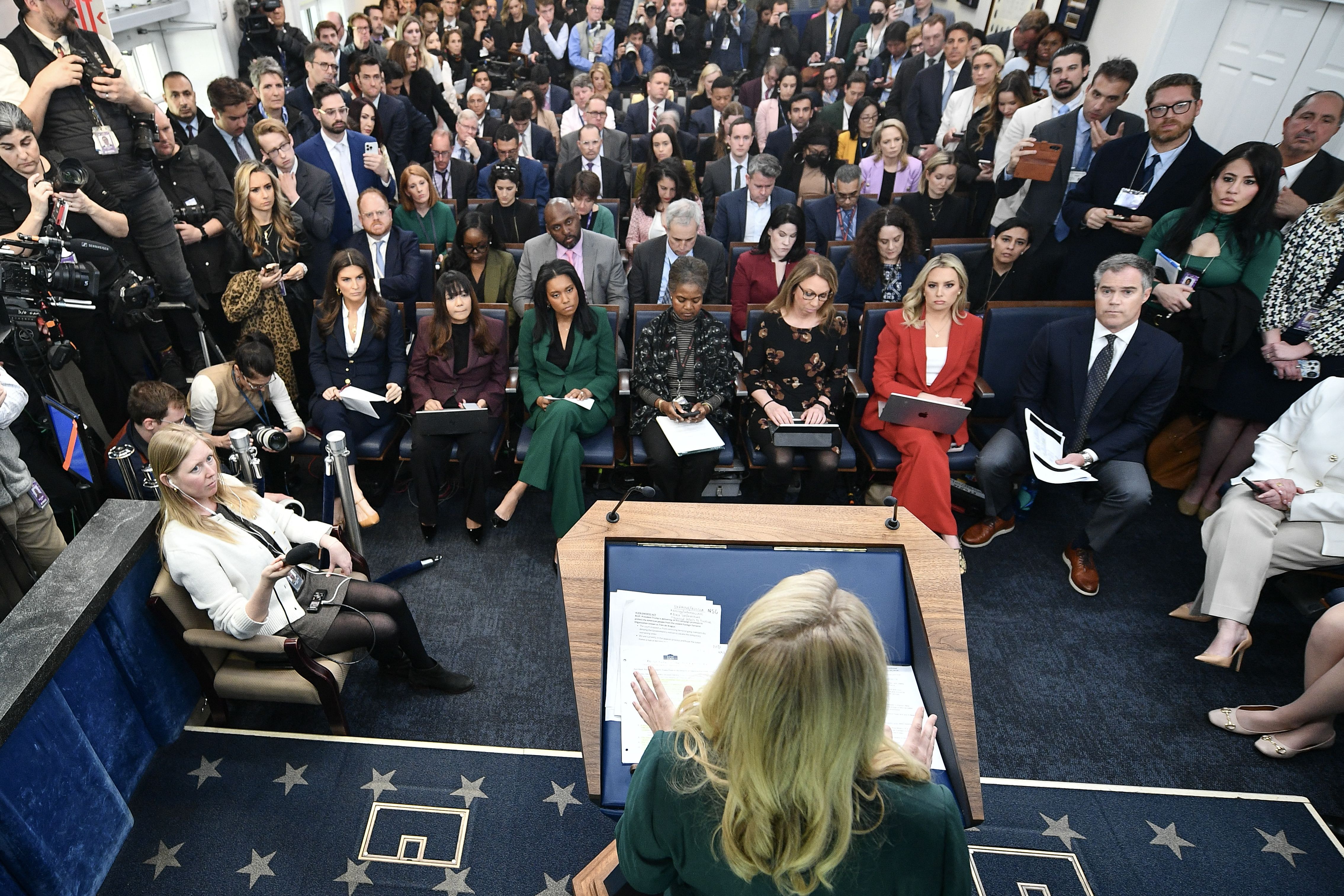 White House's press briefing room during a briefing