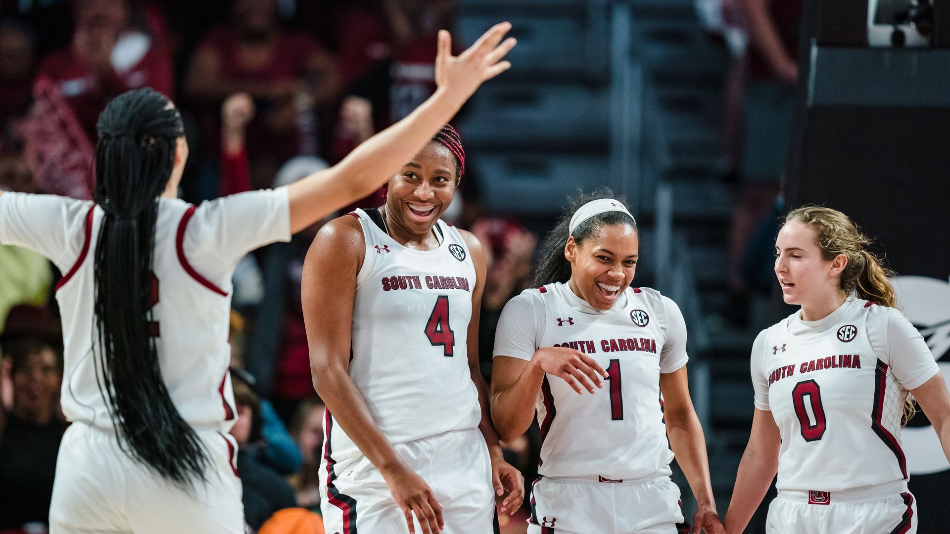 south carolina teammates celebrating