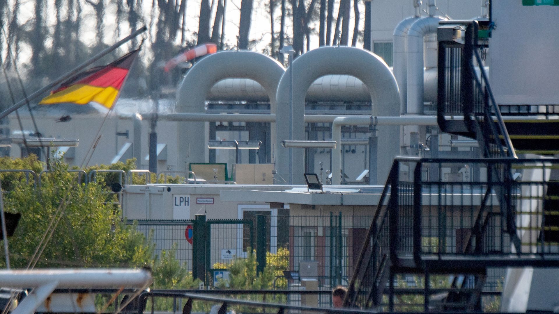 A receiving station of the Nord Stream 1 pipeline in Lubmin, Germany, on July 21.