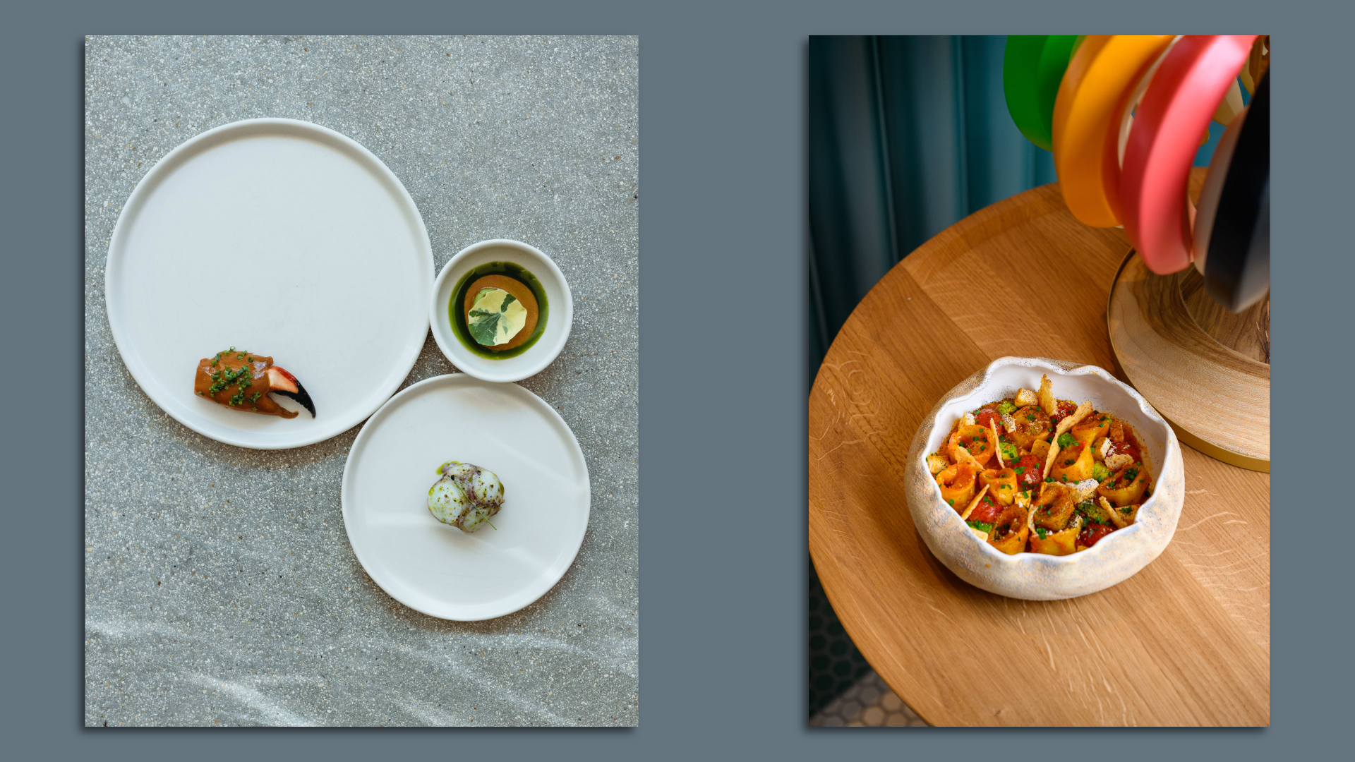 Two dishes from Miami restaurants.