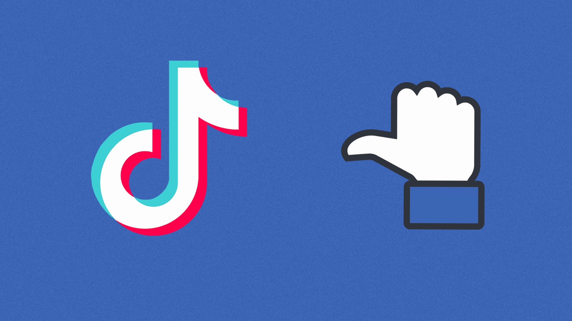 Animated GIF of the Facebook "like" button indicating towards the Tik Tok logo