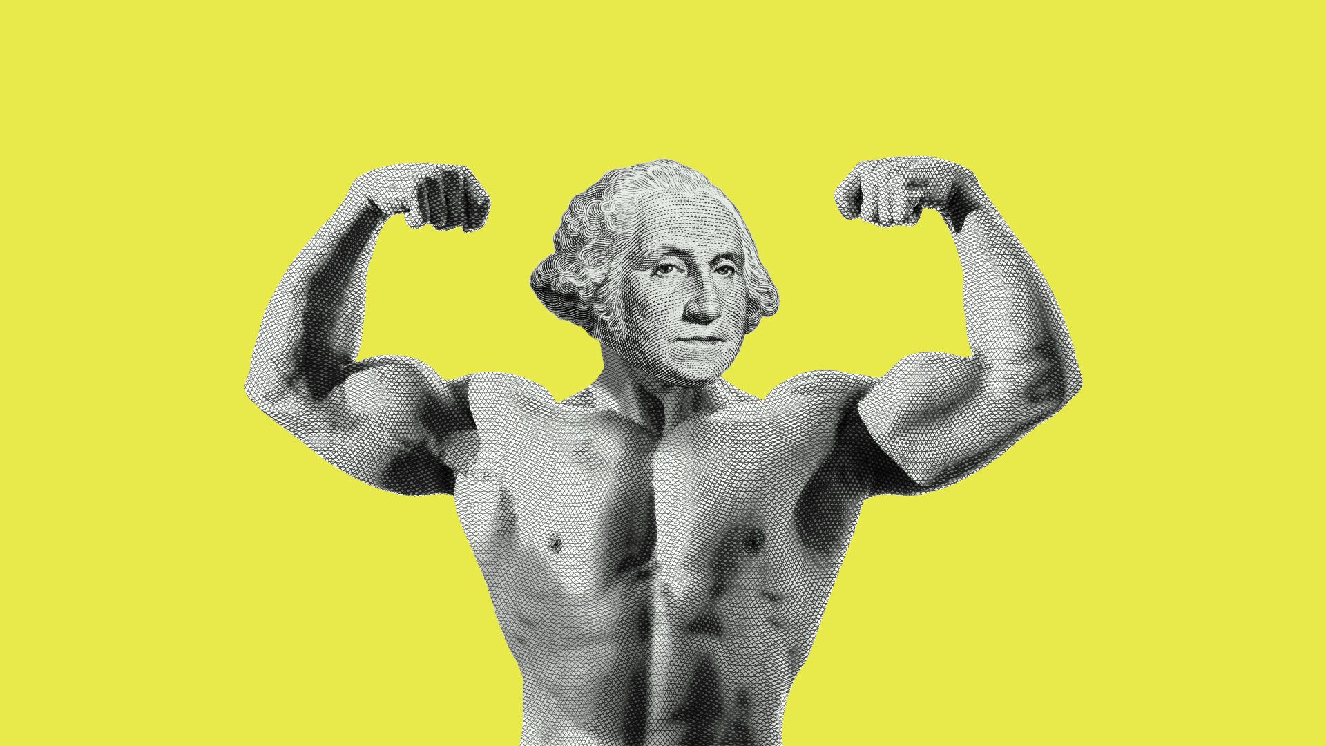 A flexing George Washington.