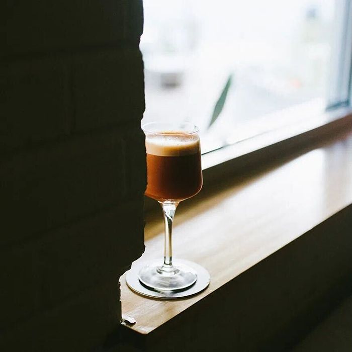 ThunderCat cocktail with reposado tequila, fernet branca, Thai tea and egg white. Photo courtesy of Humbug