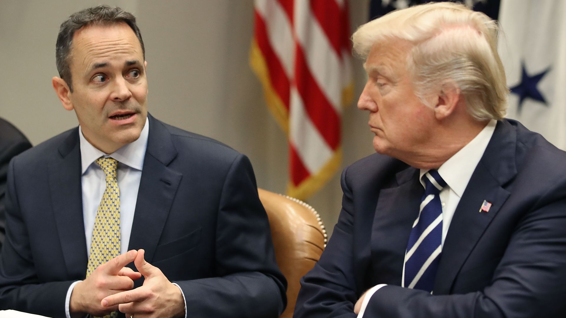 Kentucky Gov. Matt Bevin talks to President Trump