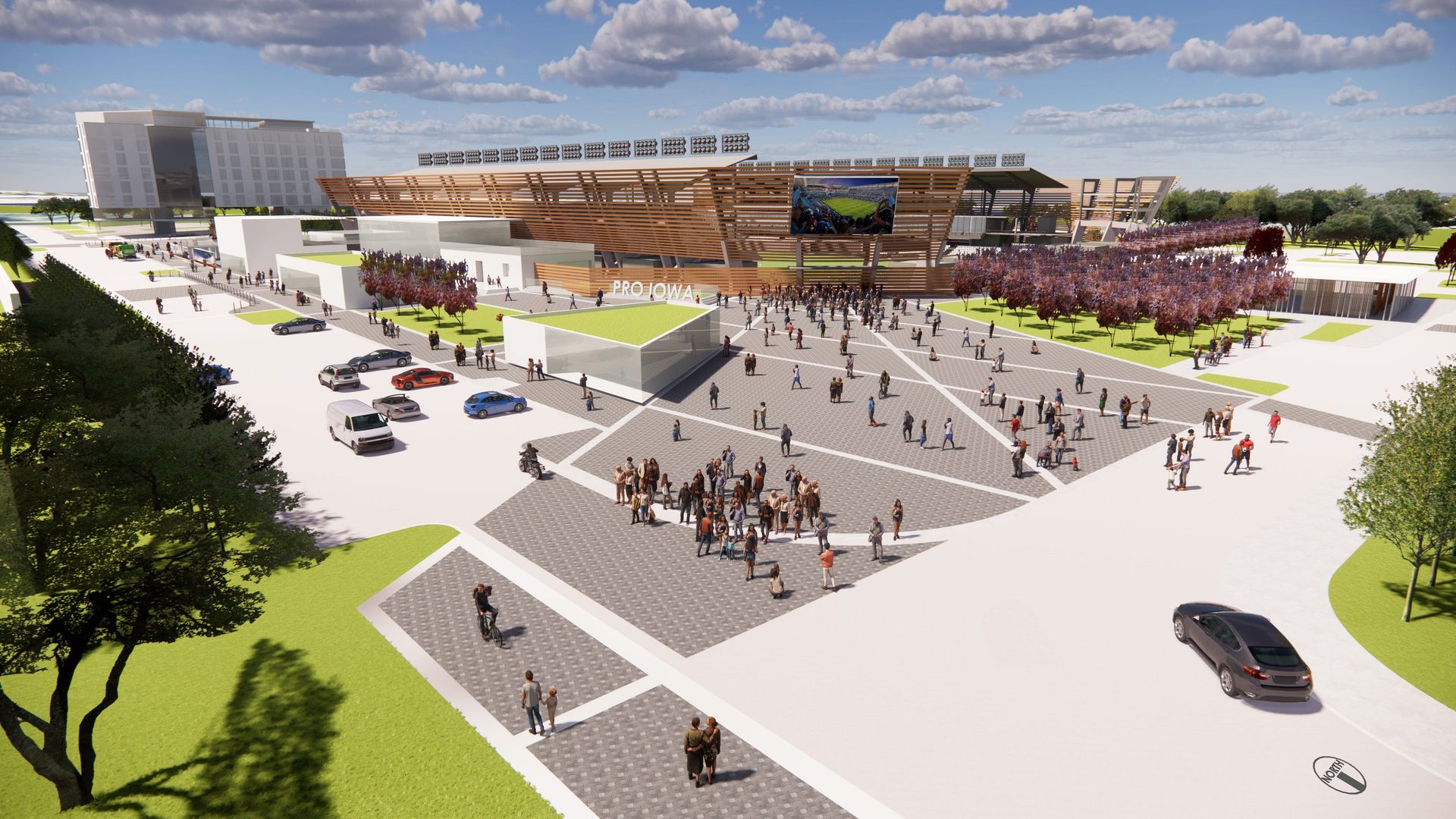 The Pro Iowa Stadium Global Plaza will be a festival hub for Des Moines.