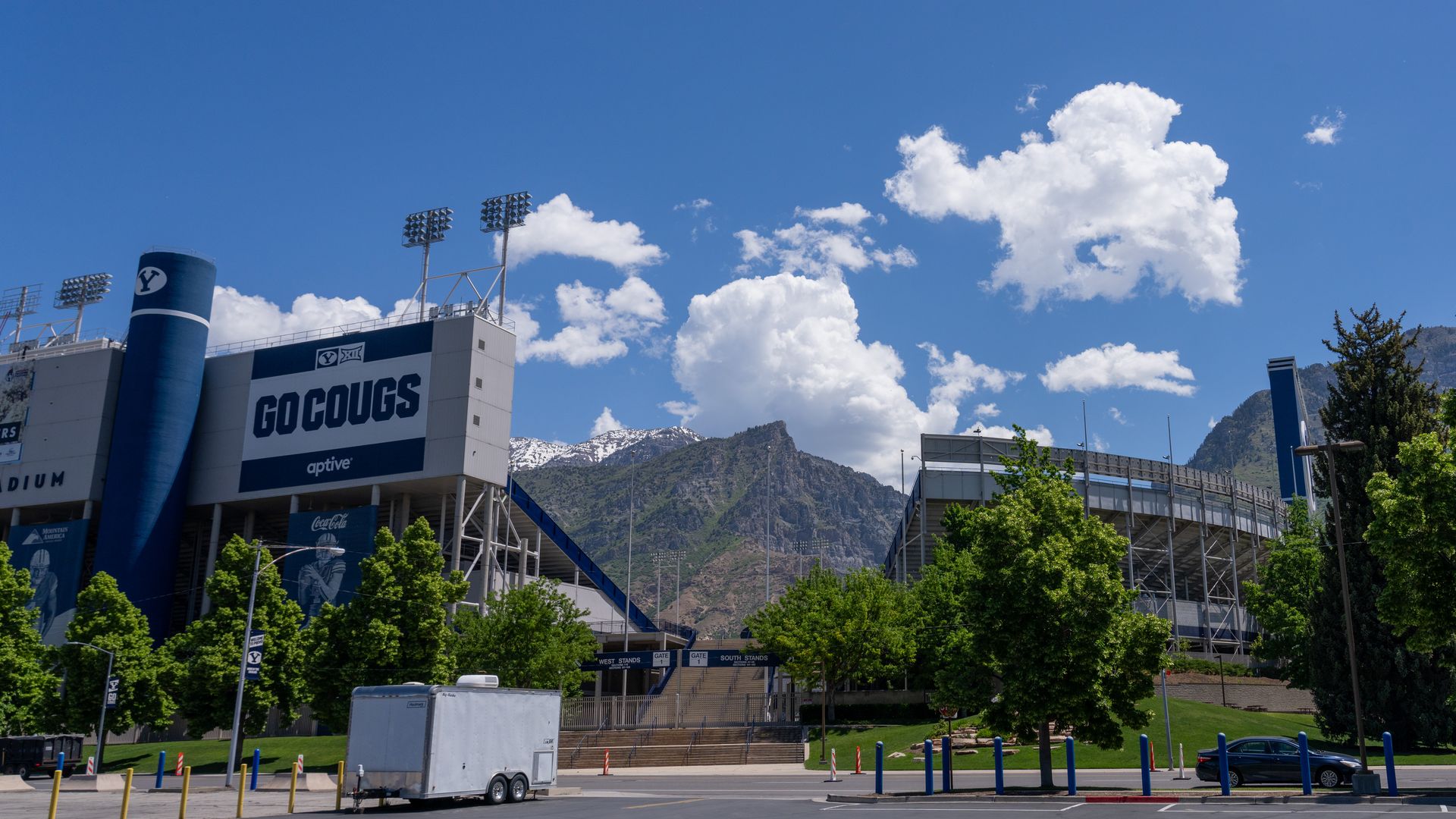 Lavelle Edwards Stadium, the outdoor sports arena at Brigham Young University in Provo, Utah. (Photo by: Jon G. Fuller/VWPics/Universal Images Group via Getty Images)