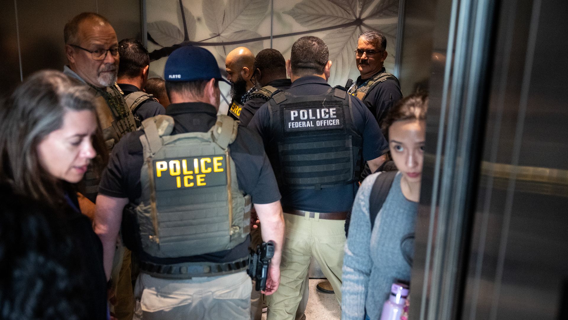 ICE agents inside Bush Intercontinental Airport